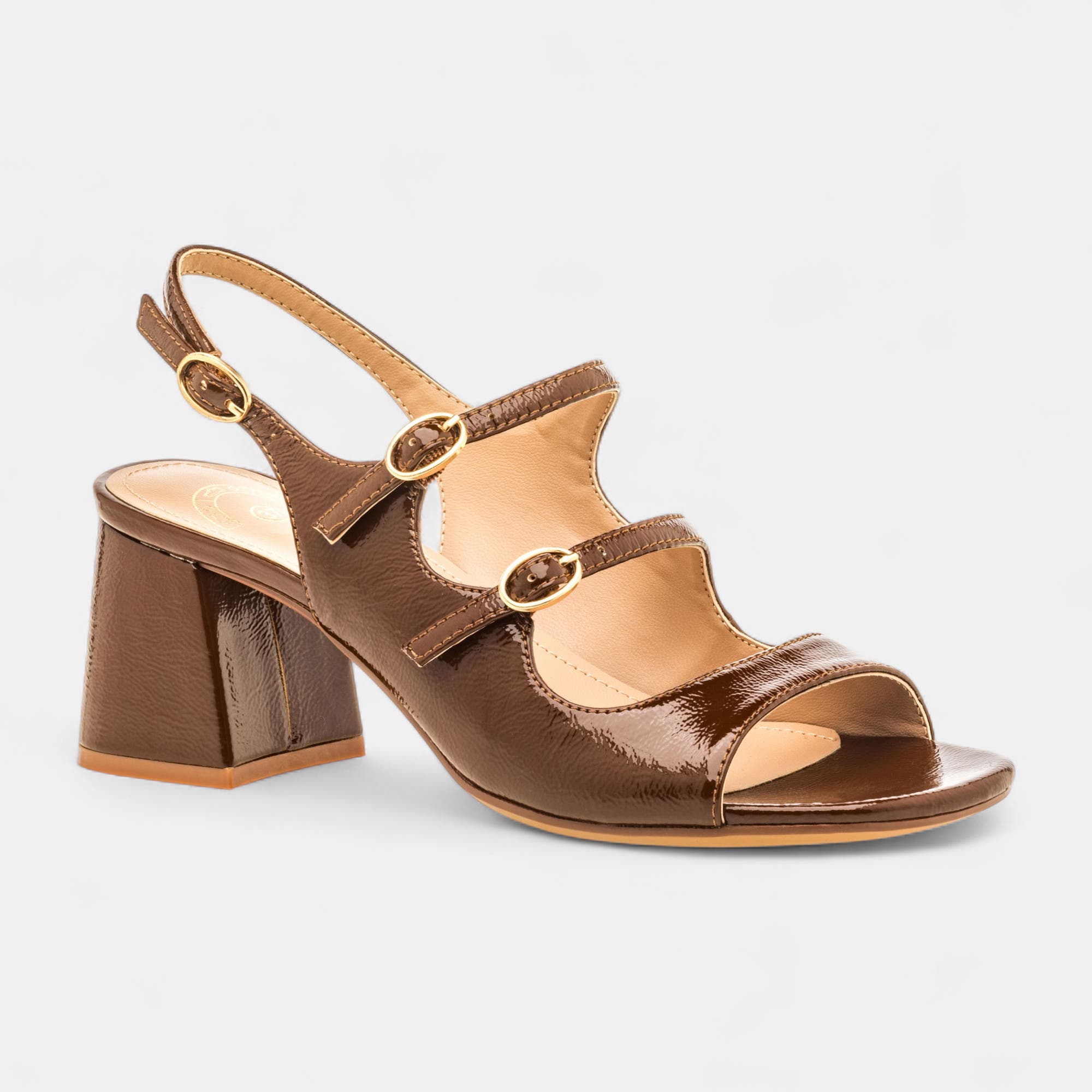 Nu-pieds à talon Femme marron