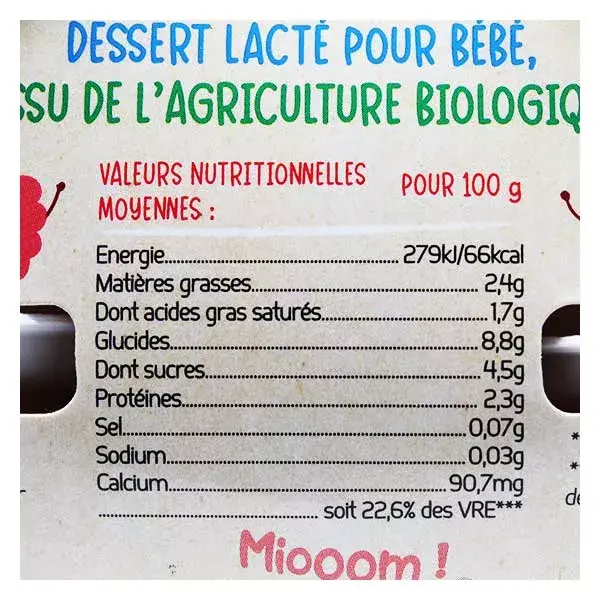 France Bébé Nutrition Iogurte Mexido Morango Framboesa Bio 4 x 100g