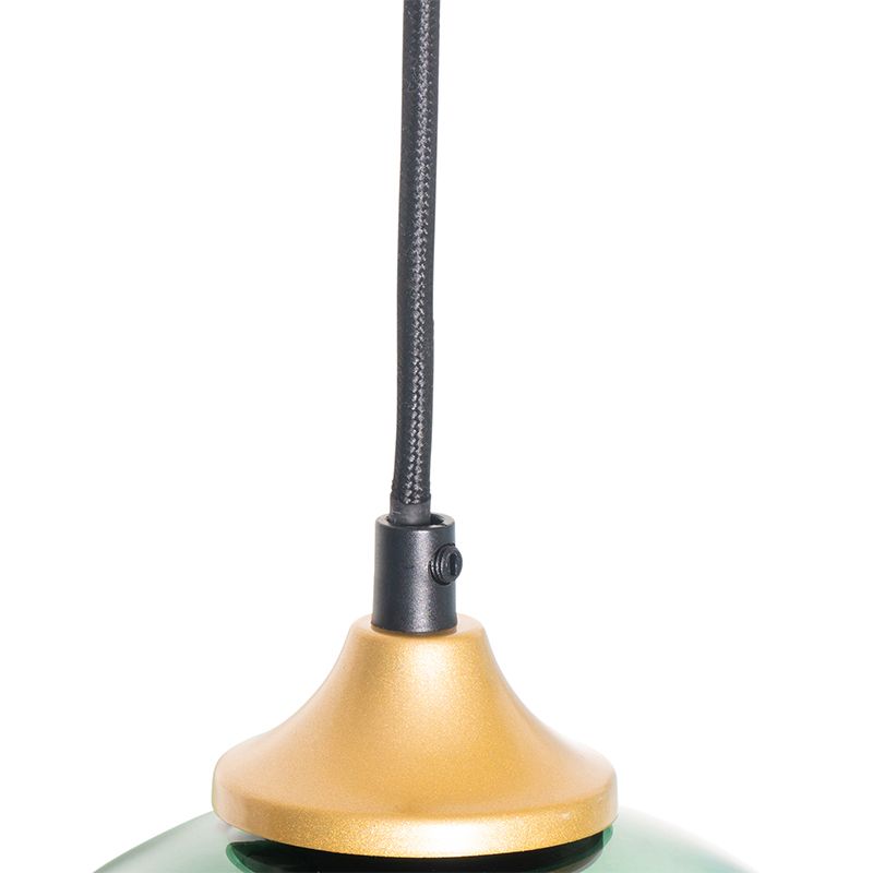 Smart hanglamp messing met blauw en groen glas 8-lichts incl. 8 Wifi G95 - Sandra