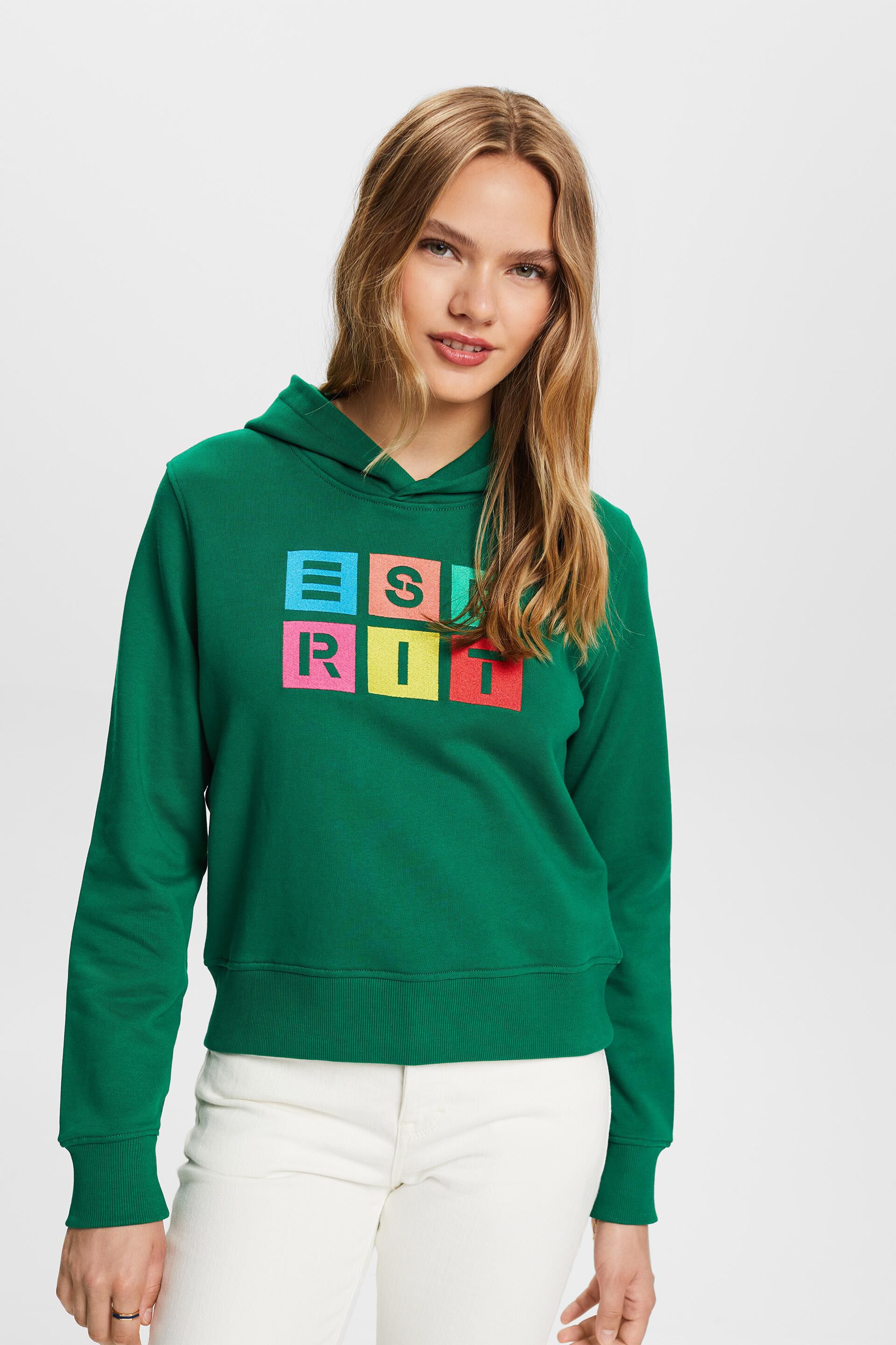 Sweat à capuche orné d’un logo brodé, coton biologique