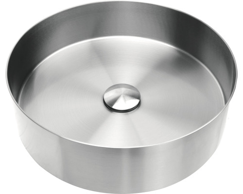 Verschil opzetwastafel RVS 40 x 40 cm zilver mat met coating 38.010.75