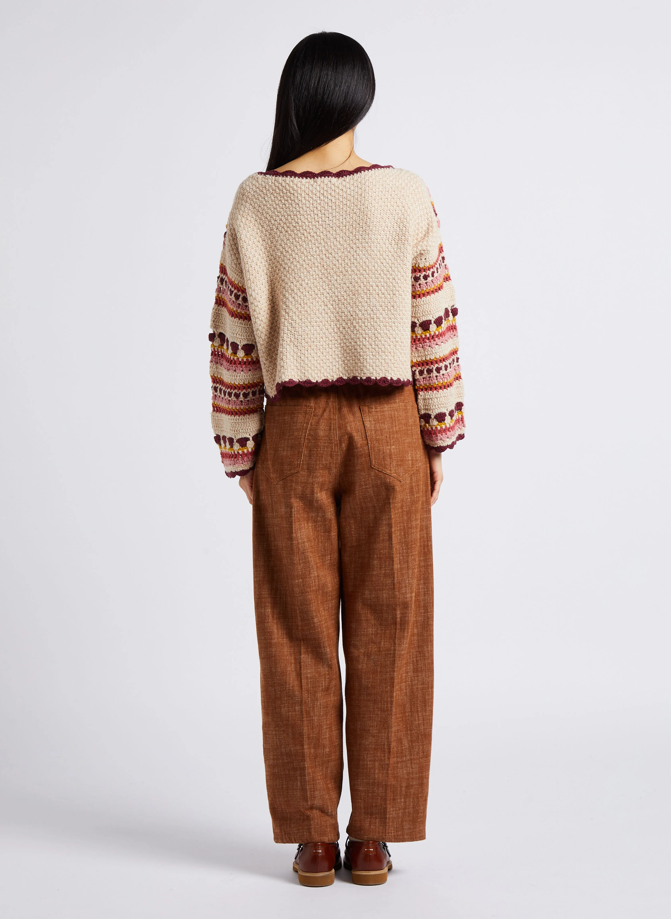 LORETTE - Pull crochet col rond | Multicolore
