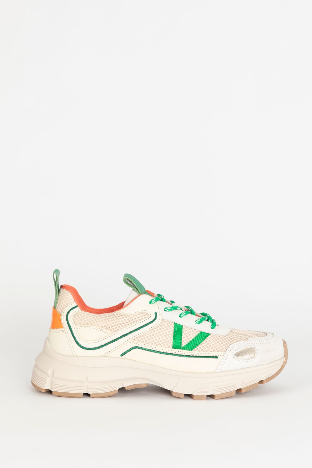Witte sneakers met groene details