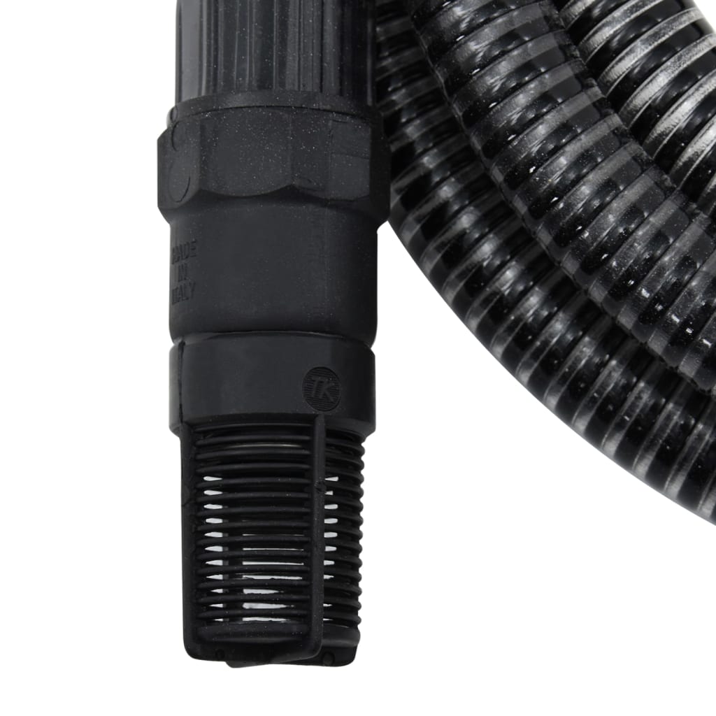 Tuyau d'aspiration avec raccords en pvc noir 1