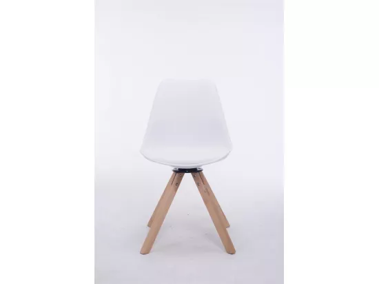 Chaise de bureau - Similicuir & Bois - Blanc - Troyes