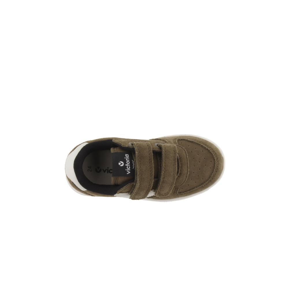 Zapatillas De Serraje Victoria Tiempo Con Logotipo Y Trasera En Contraste Y Tiras Adherentes