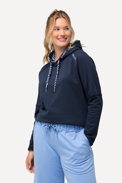 Loungewear-Hoodie, Kapuze, Rollkanten, Langarm