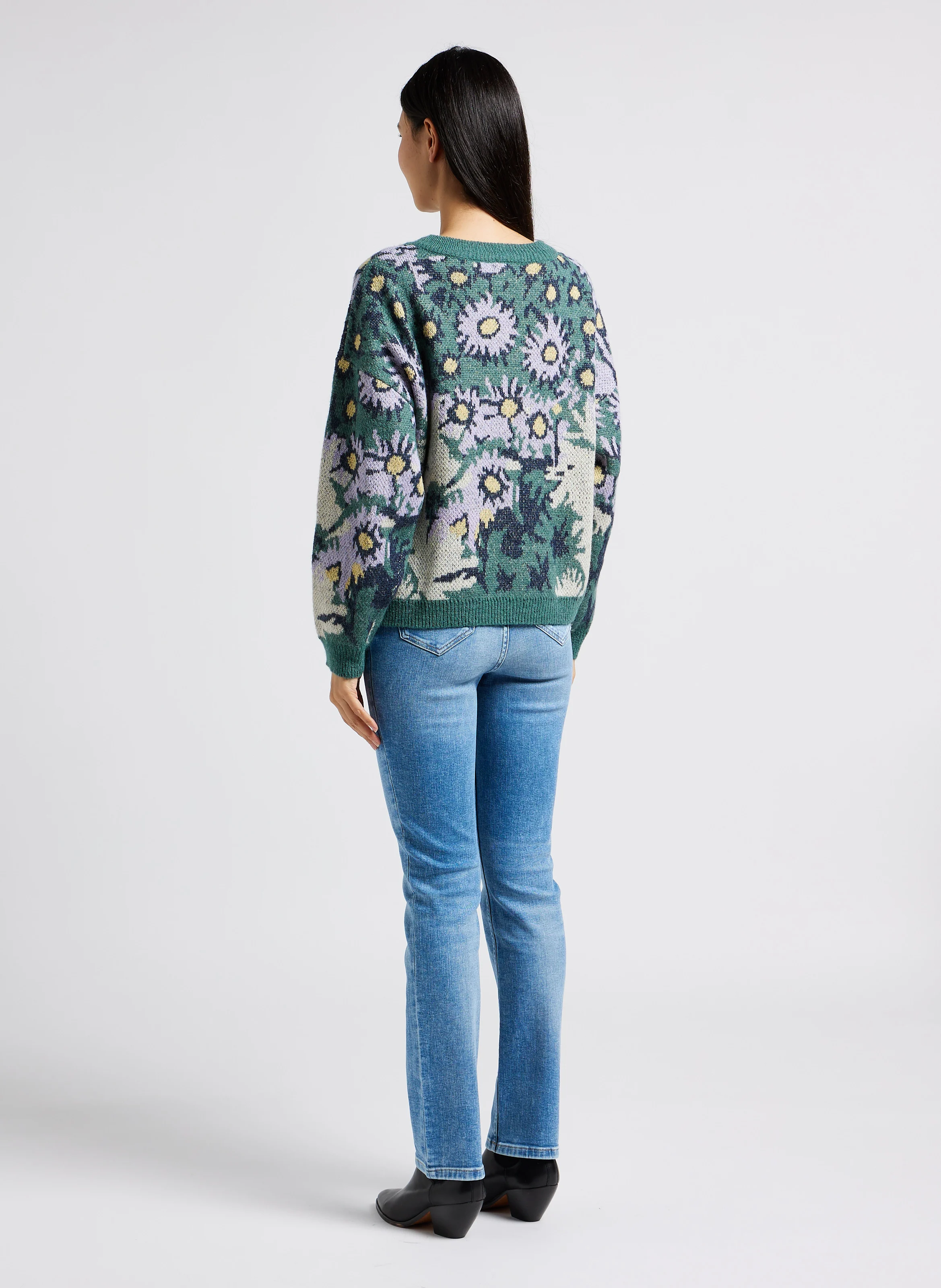 SONIA - Jean slim délavé en coton mélangé | Bleu
