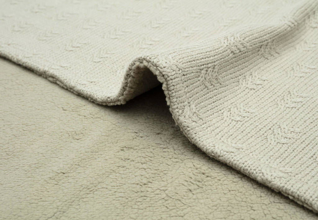 baby ledikantdeken 100x150cm Grain Knit - Olive Green/Velour