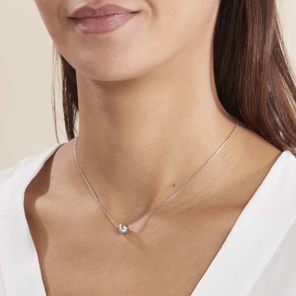 Collier Nassiera Argent Blanc