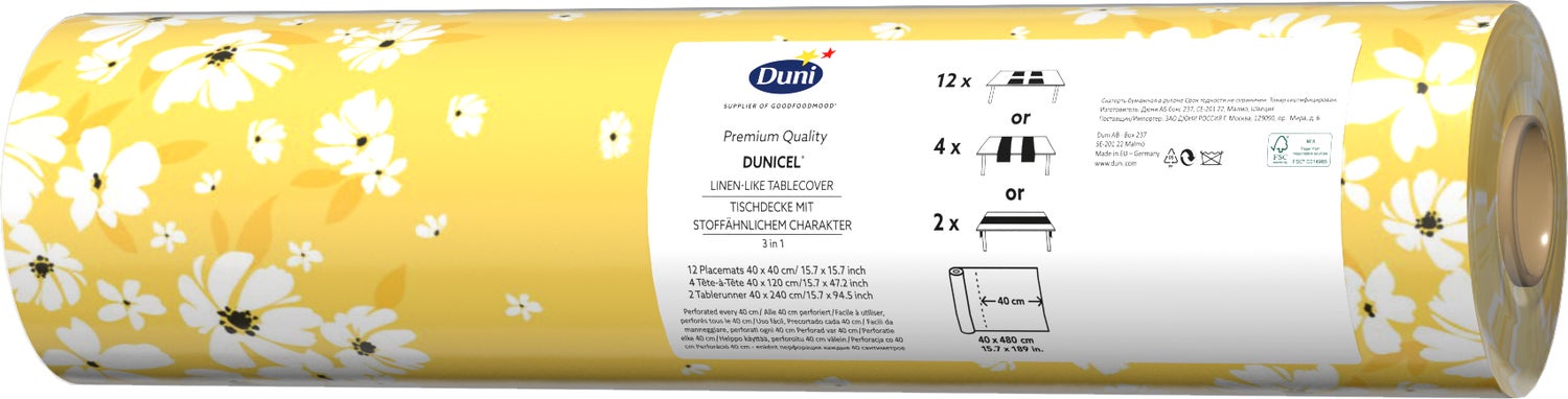 Duni 3-in-1 tafelaankleding op rol Sunny Day multi 40 x 480 cm