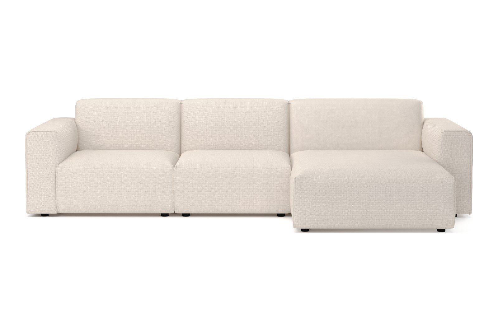 Monaco Lux 2,5-seter med XL sjeselong høyre Tekstil Fjord 1 Ivory med sorte ben. Lux komfort.