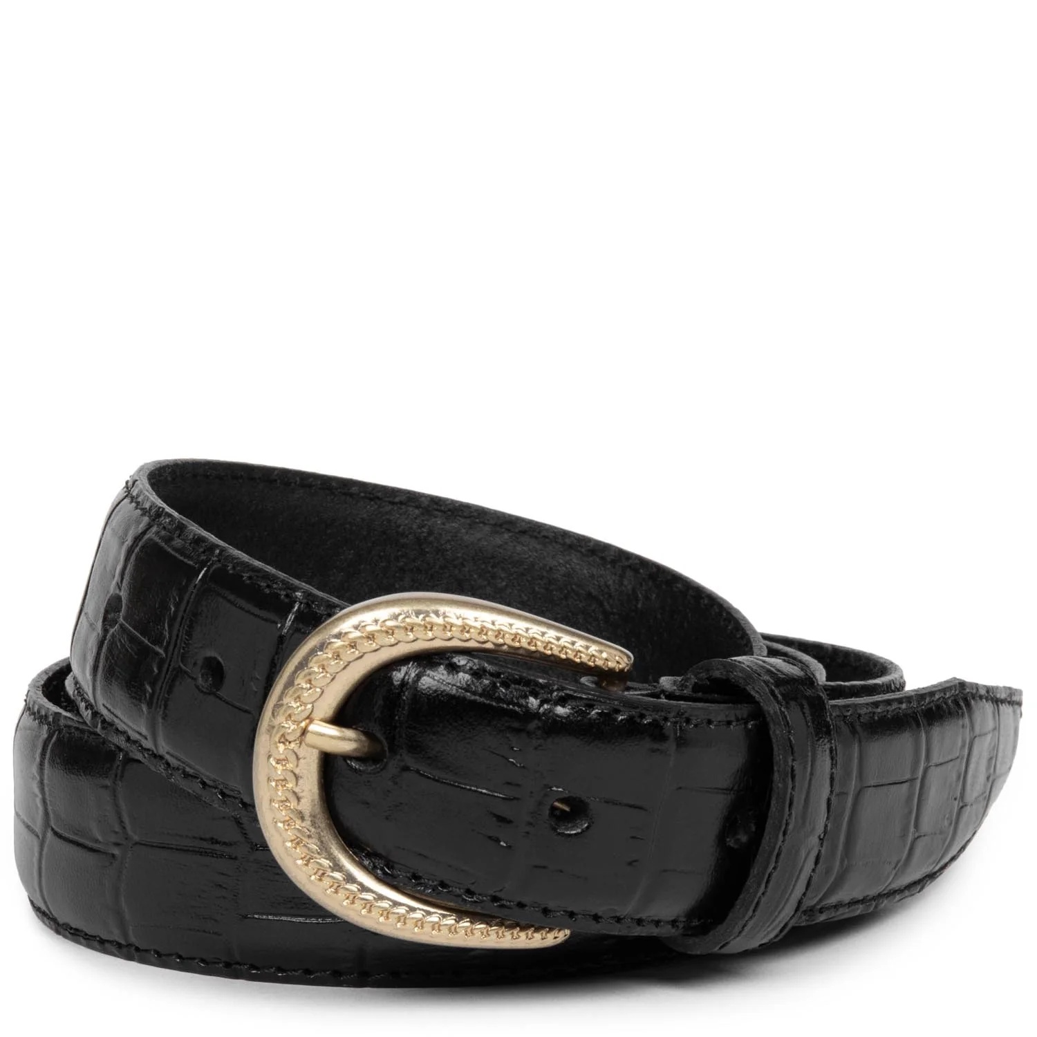 Ceinture Cuir Croco Femme-Ceinture