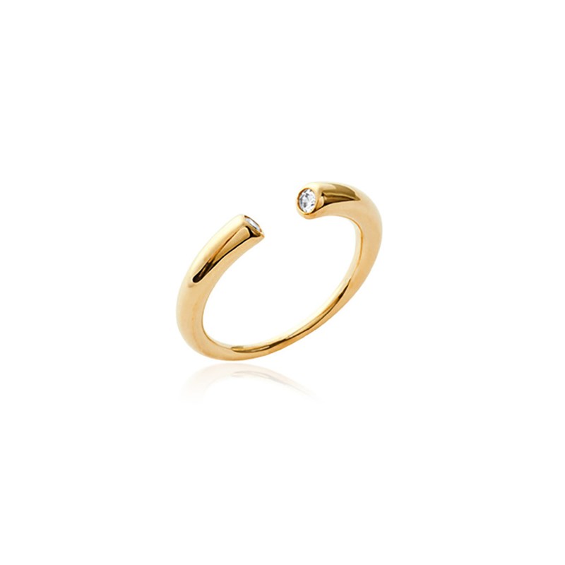 Bague Femme - Plaqué Or - Oxyde de zirconium