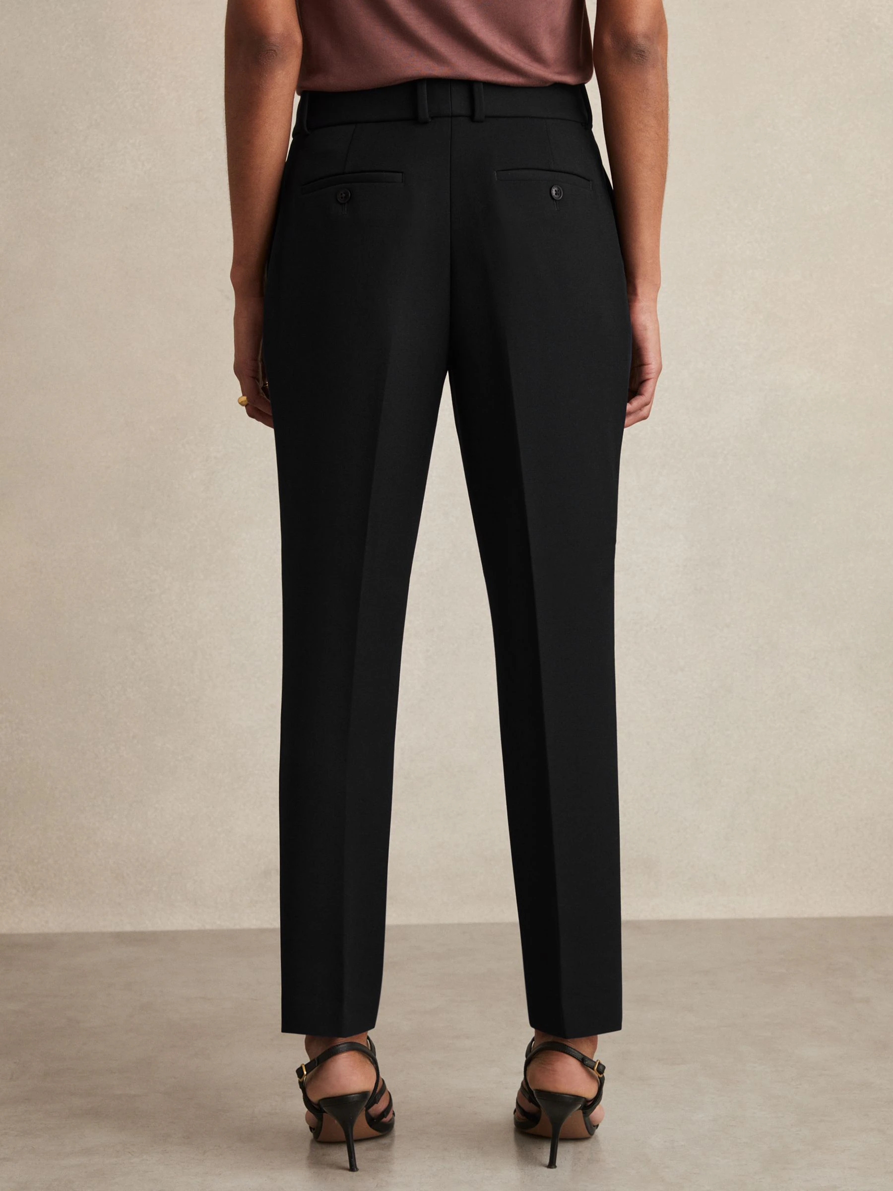 Zwart - Reiss Gabi slim-fit kostuumbroek
