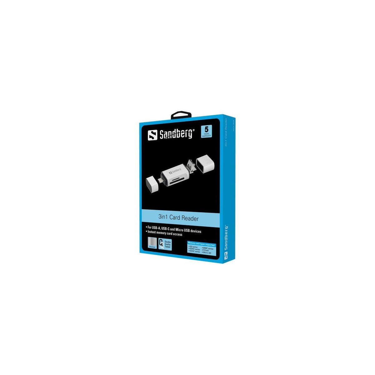 Sandberg kortleser USB-C + USB + MicroUSB