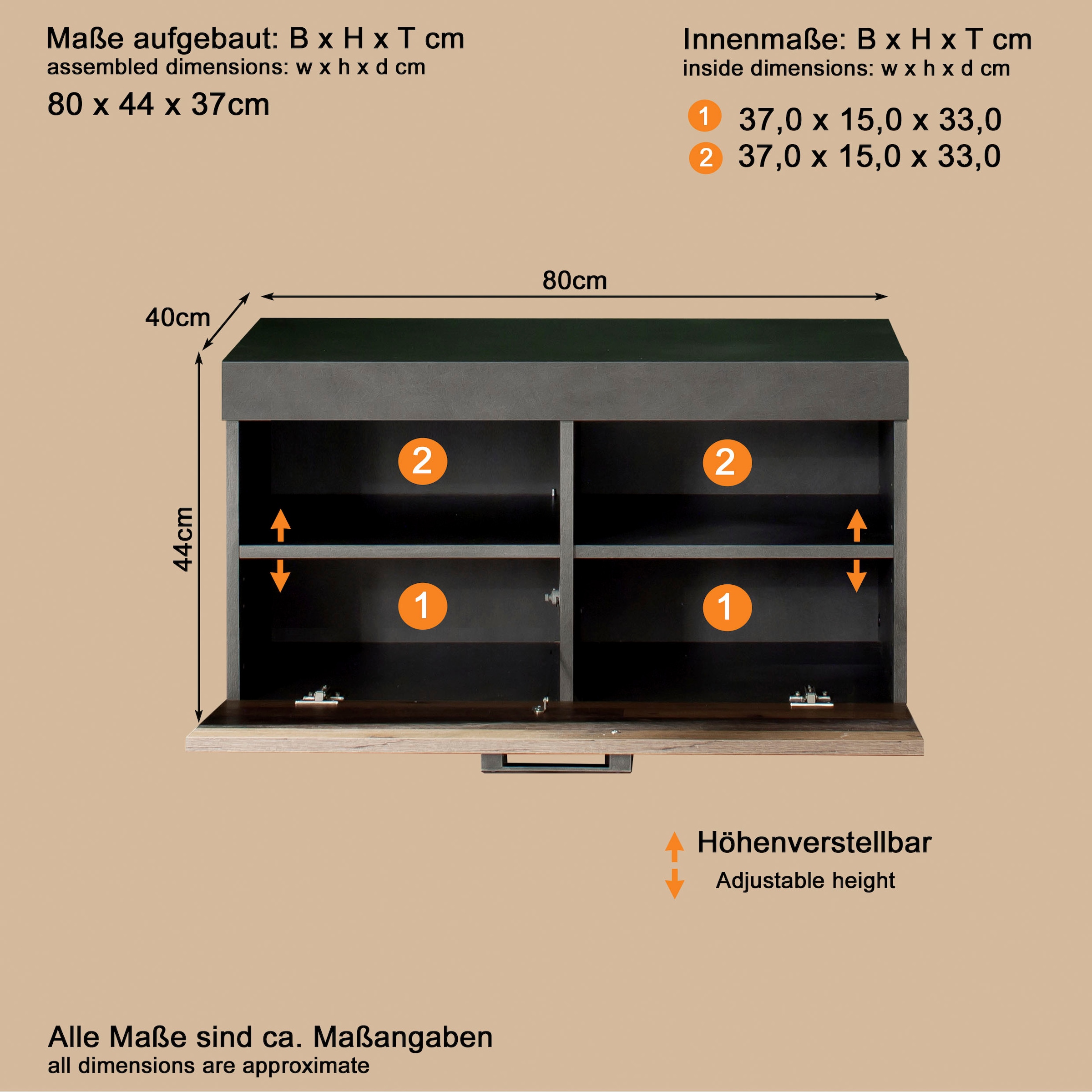 INOSIGN Sitzbank »Ilana« Sitzbank mit Klappe & Stauraum - (B/T/H) 80/37/45 cm