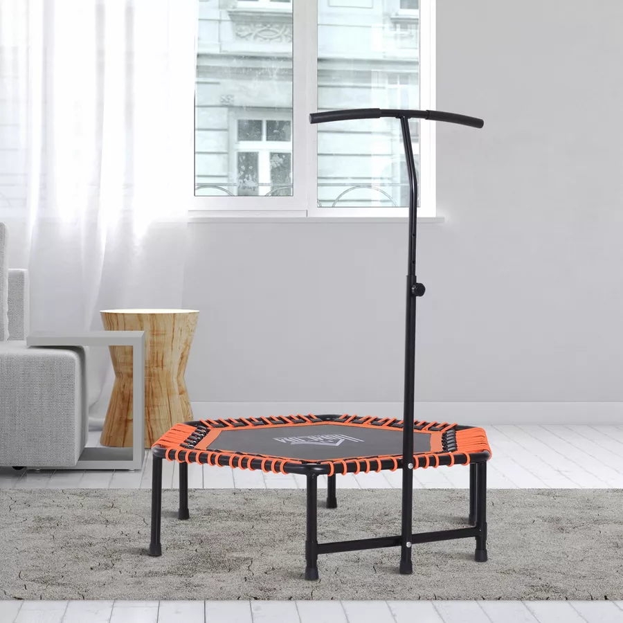 HOMCOM Fitness-Trampolin mit Haltegriff schwarz, orange