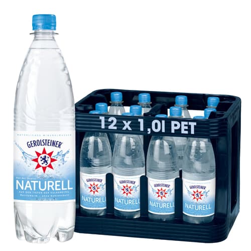 Gerolsteiner Mineralwasser Naturell Kiste 12x1,0 l PET (MEHRWEG)