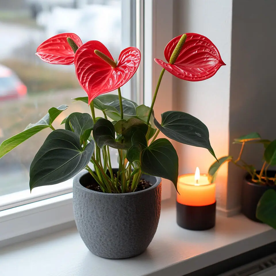 Flamingoplant - Anthurium 'Royal Champion' - Hoogte 35-45cm - ø12cm