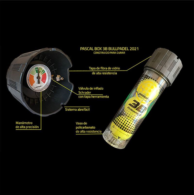 Bullpadel Pascal Box 3B Drukhouder voor Padelballen