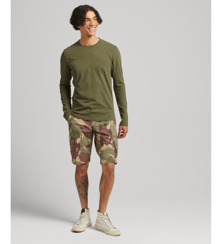 Camiseta Superdry Verde com Logo Vintage Bordado em Algodão Orgânico