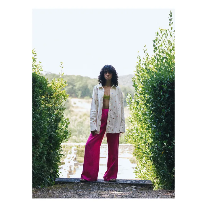 Soleil Soleil Pantalon Cameron Broderies Lin | Rose fuschia