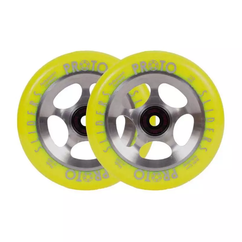 Paire de roues trottinette PROTO Slider Starbright Yellow/Raw 110mm