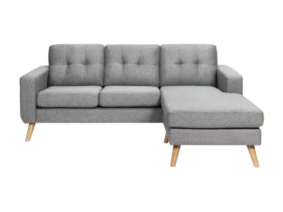 Canapé d'angle réversible en tissu gris chiné BARTOLOME
