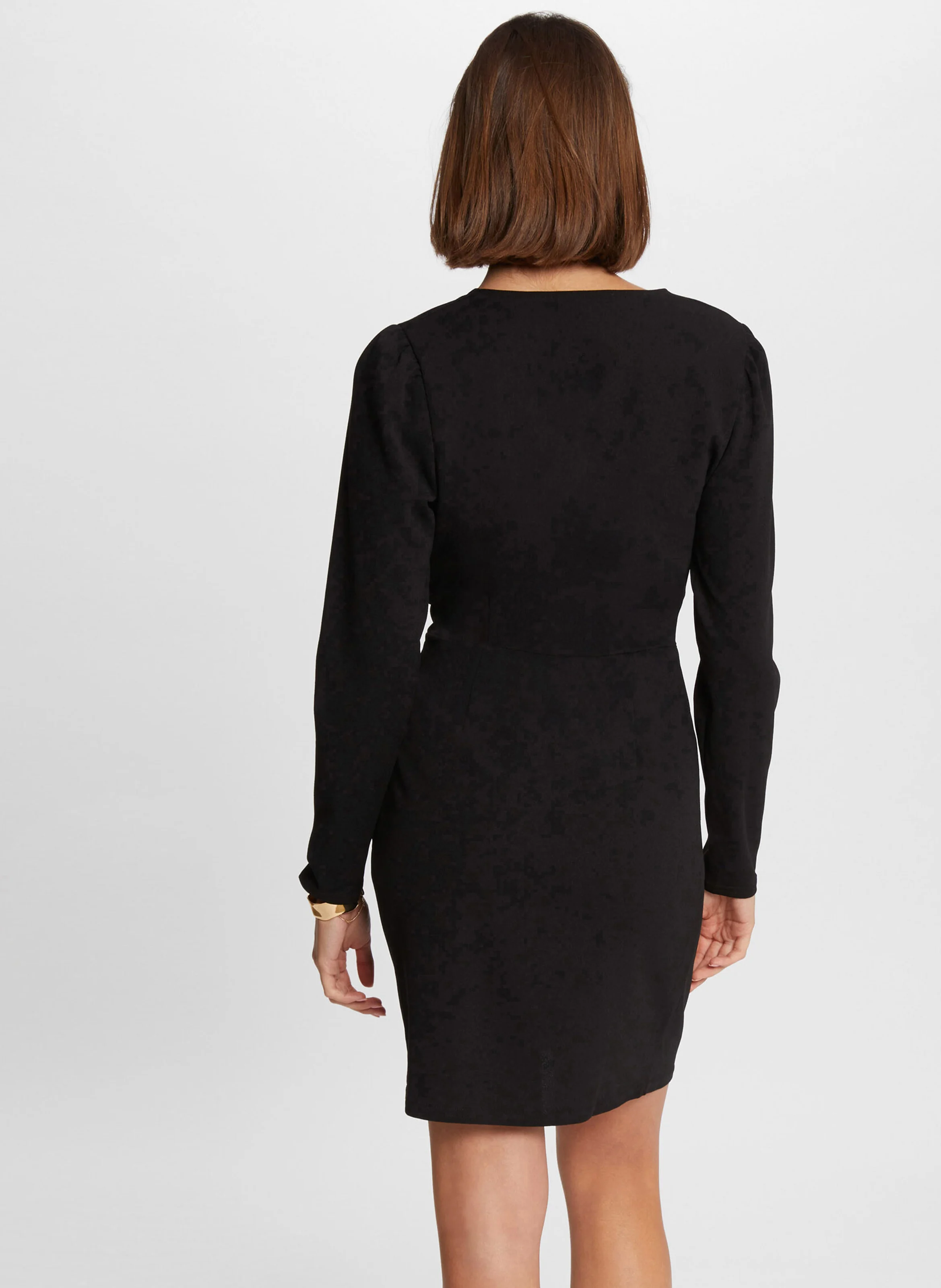 RJIMY - Robe courte col cache-cœur| Noir