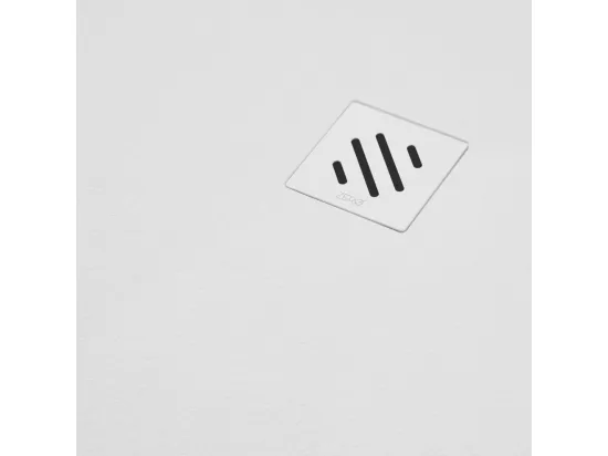 Receveur de Douche Extraplat MINIMO - 100x160x2,6cm - Texture Ardoise Blanc - Résine Minérale - RÉSIGRÈS