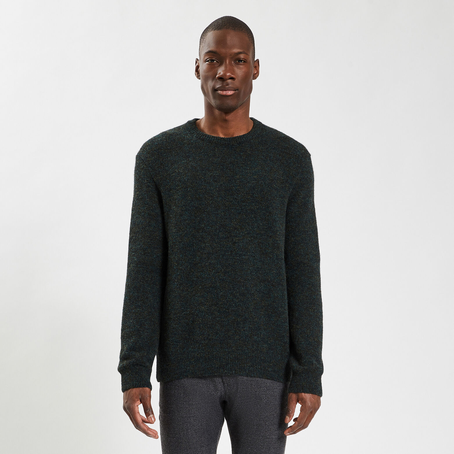 Pull col rond épais Vert