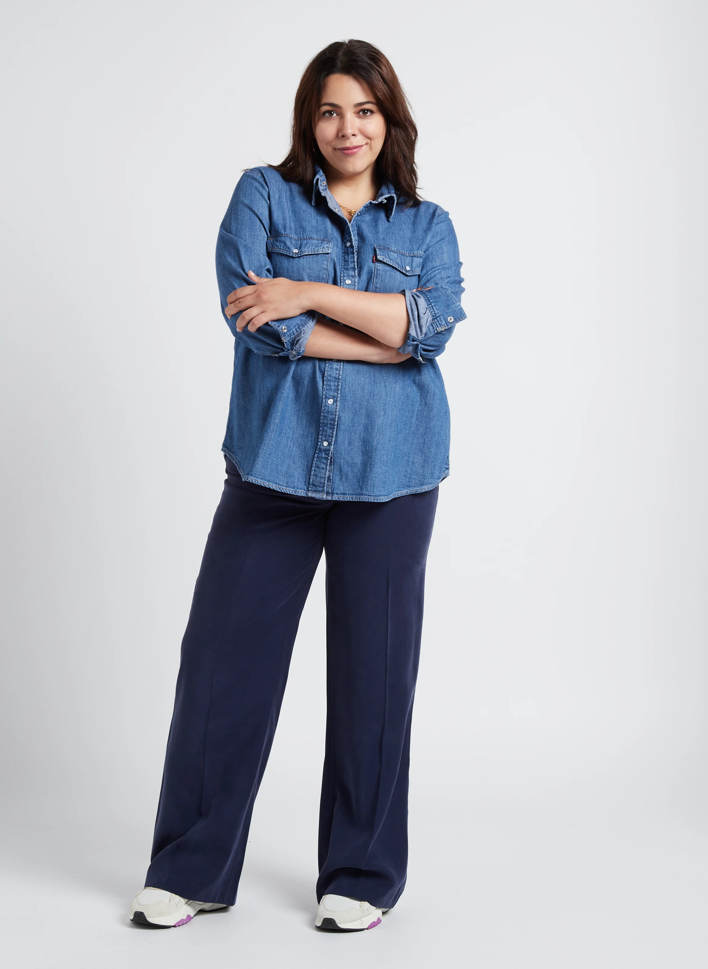Pantalon droit fluide | Bleu