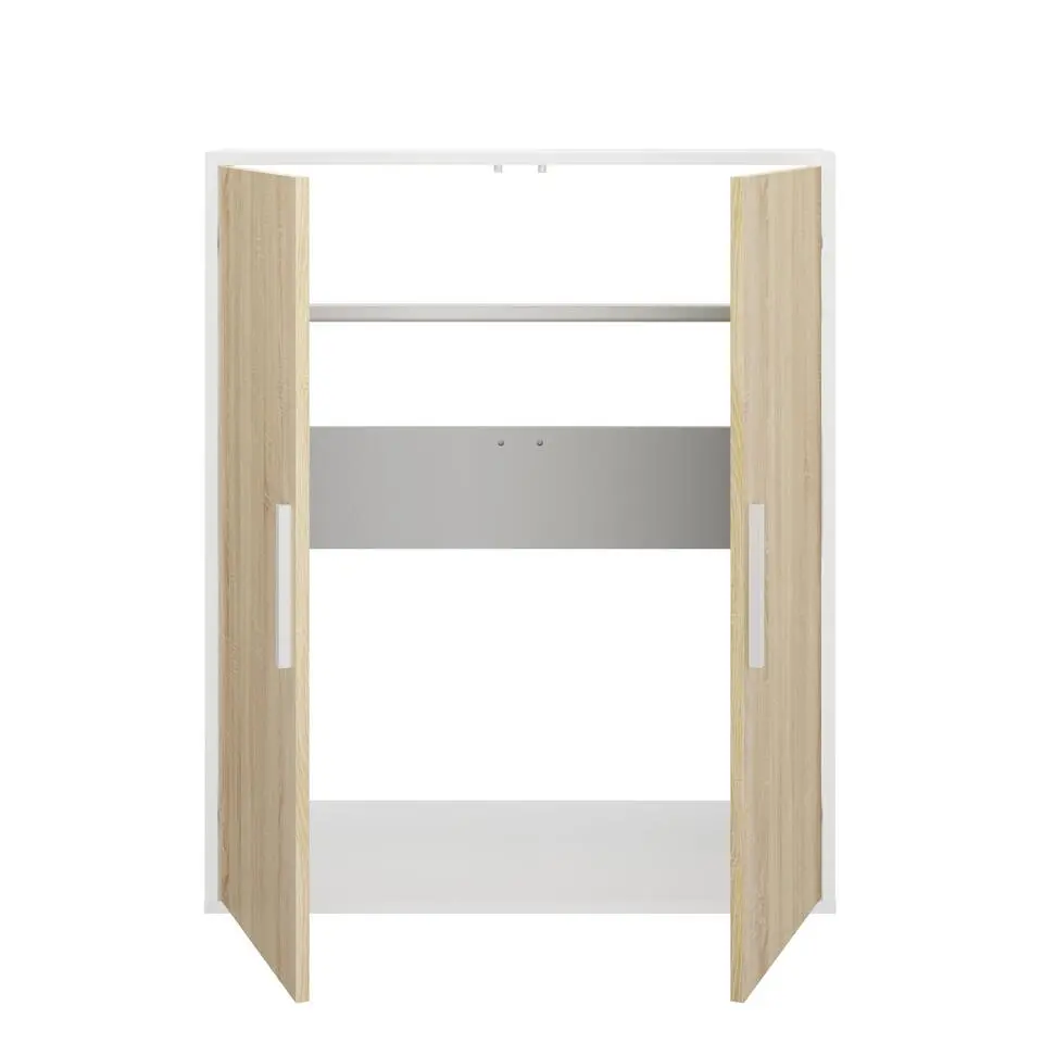 Diagone Kledingkast Under - onder trap of plafond 2 deuren - wit/hout