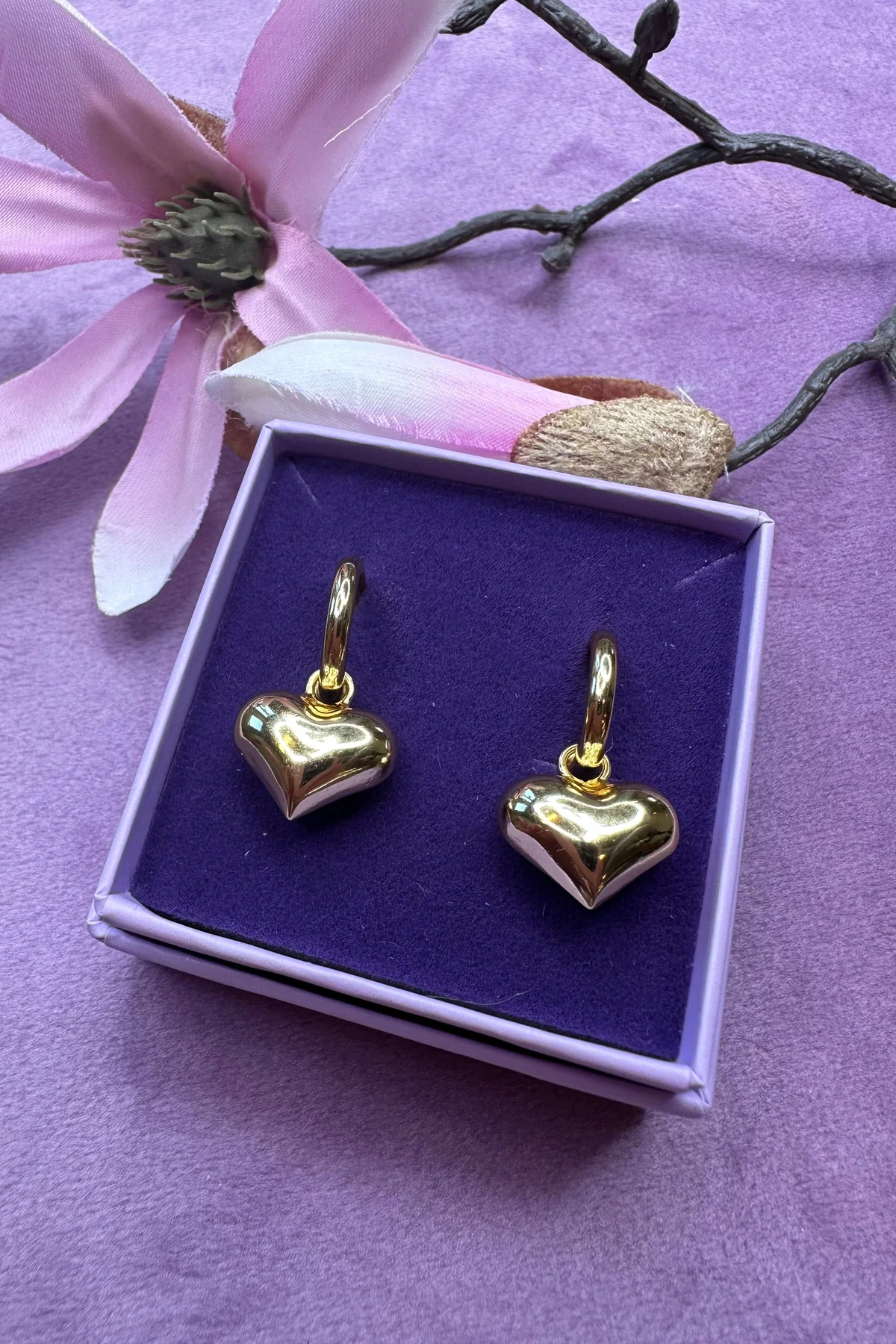 Mellow Moon Heart Earrings
