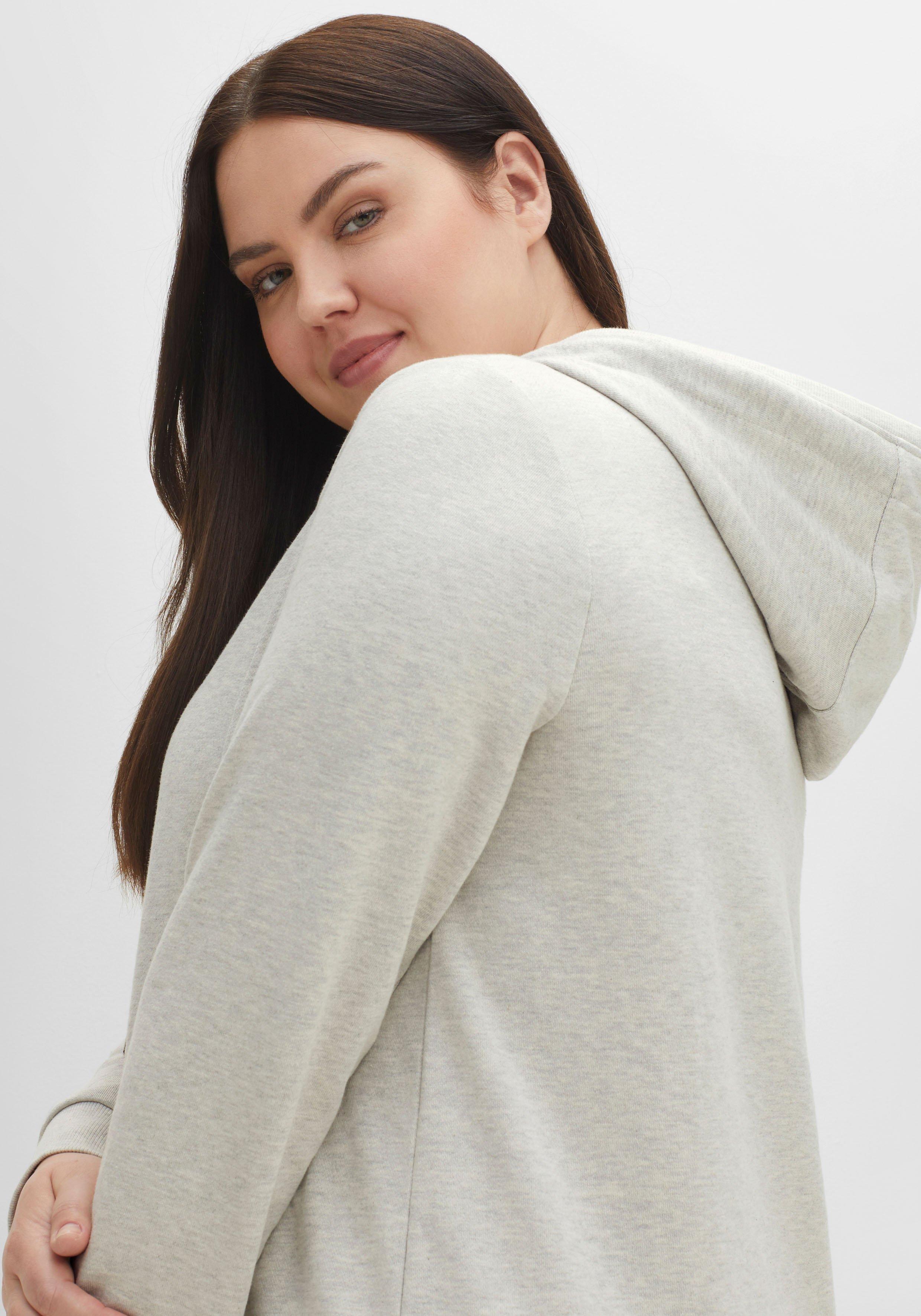 Sweatkleid mit Kapuze und 2-Wege-Zipper