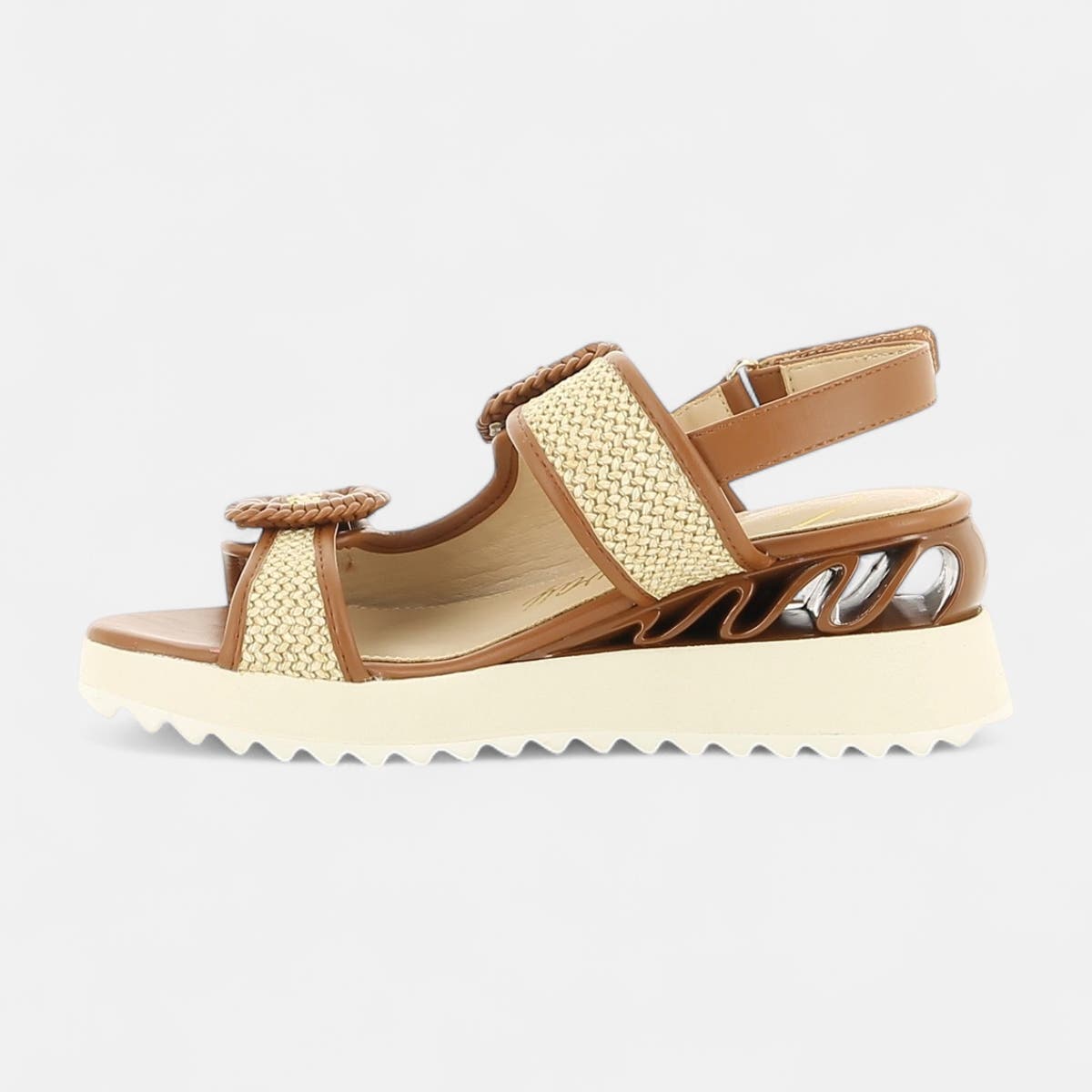 Sandales à talon compensé Femme beige