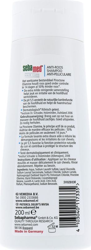 Sebamed - Anti-Roos Shampoo - 200ml - Zeepvrij - Huidneutrale pH 5,5