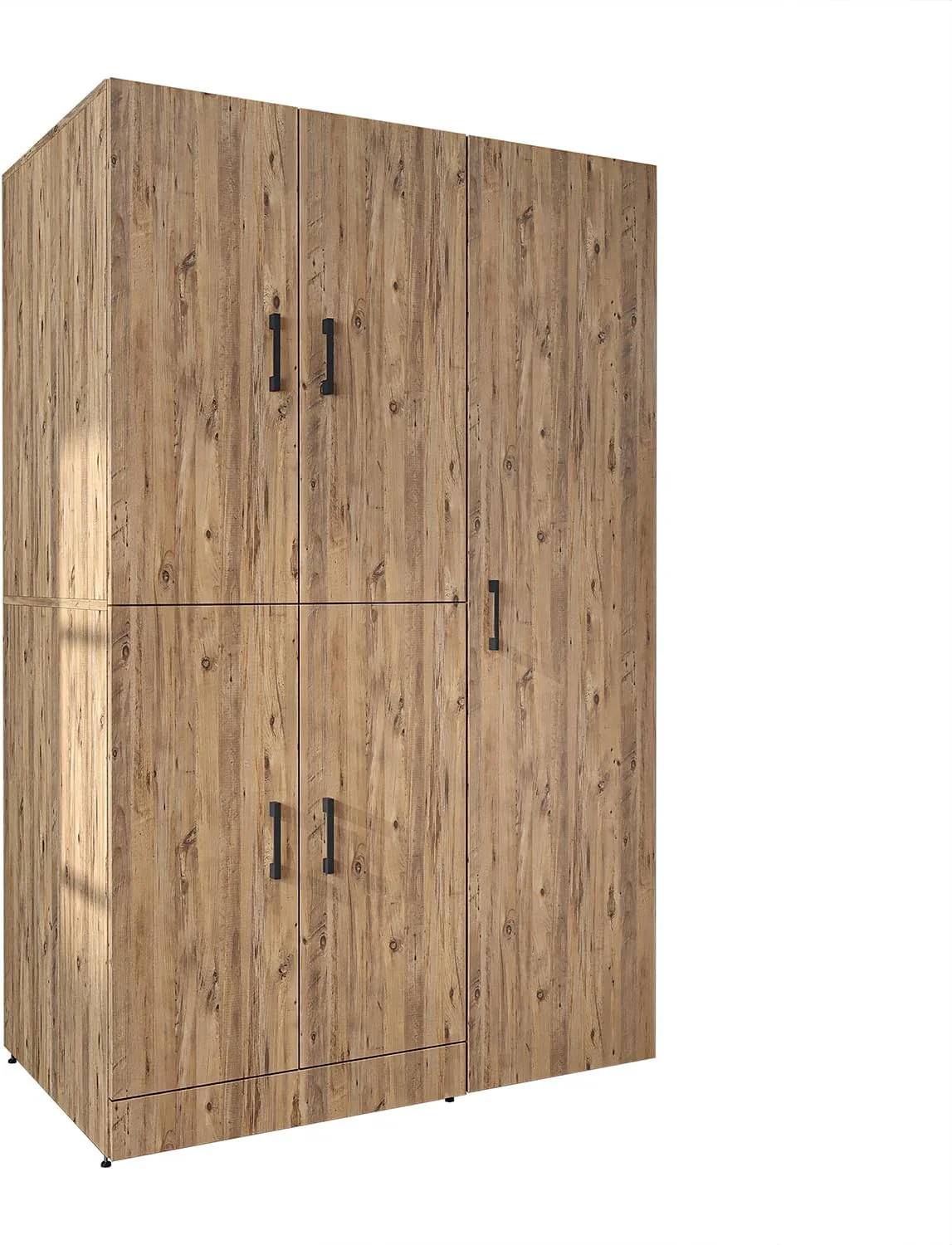 ROOMART Dora - Armoire de machine à laver - Pour sèche-linge et machine à laver - En 4 couleurs - Avec portes et panneau coulissant - Blanc - Chêne blanc - Chêne anthracite - Chêne blanc (chêne blanc)