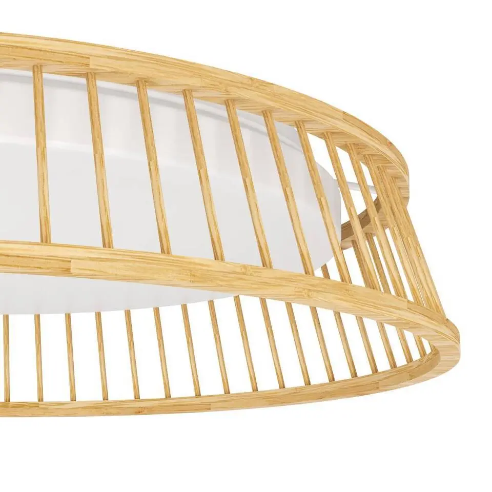 EGLO Luppineria Plafondlamp - LED - Ø 45 cm - Bruin/Wit - Hout