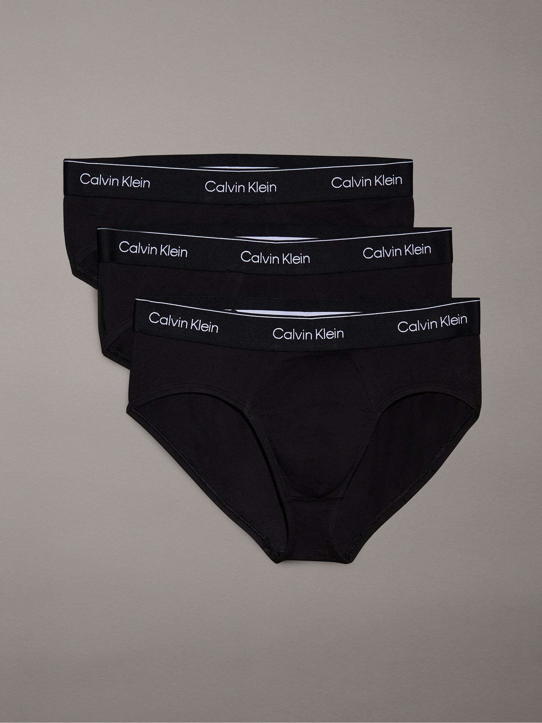 Tonaal zwart/tonaal zwart/tonaal zwart - Calvin Klein 3 Pack Briefs - Icon Cotton Stretch