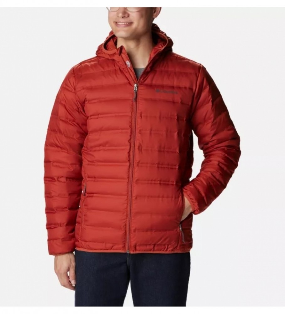 Jaqueta de plumas com capuz vermelha Columbia Lake 22