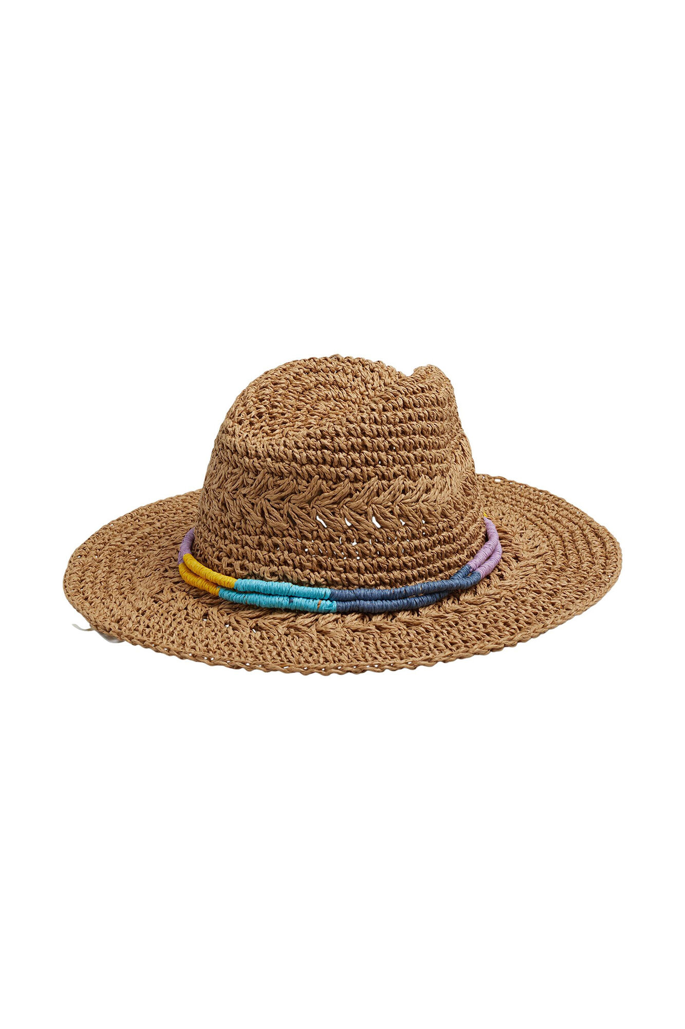 Chapéu Fedora de crochê em papel - Camelo