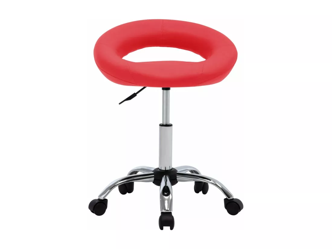 Chaise de travail roulante Rouge Similicuir