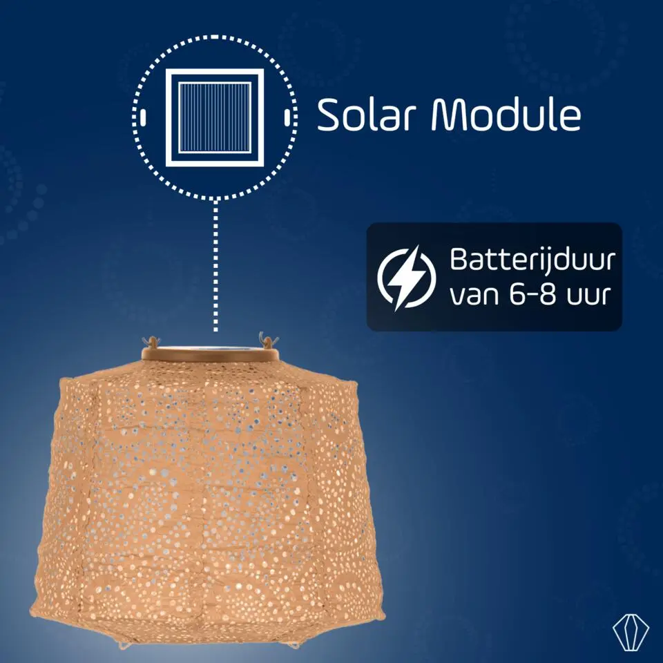 LUMIZ Solar Lampion Paisley Lamp - 20 cm - Abrikoos