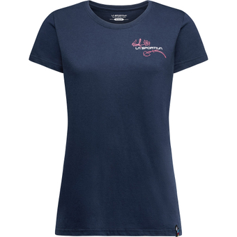 La Sportiva Climb Flower T-Shirt Night Sky Damen