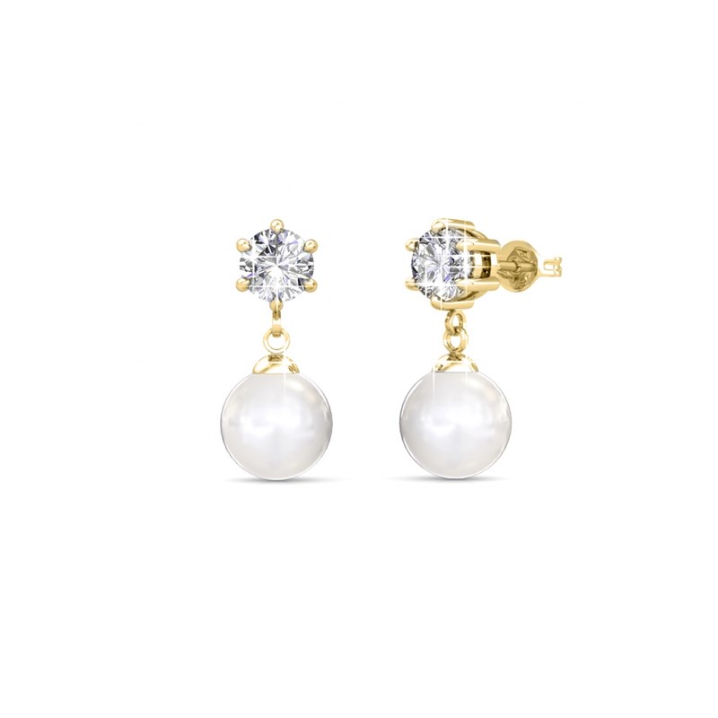 Boucles d'oreilles Pauline - Doré et Cristal