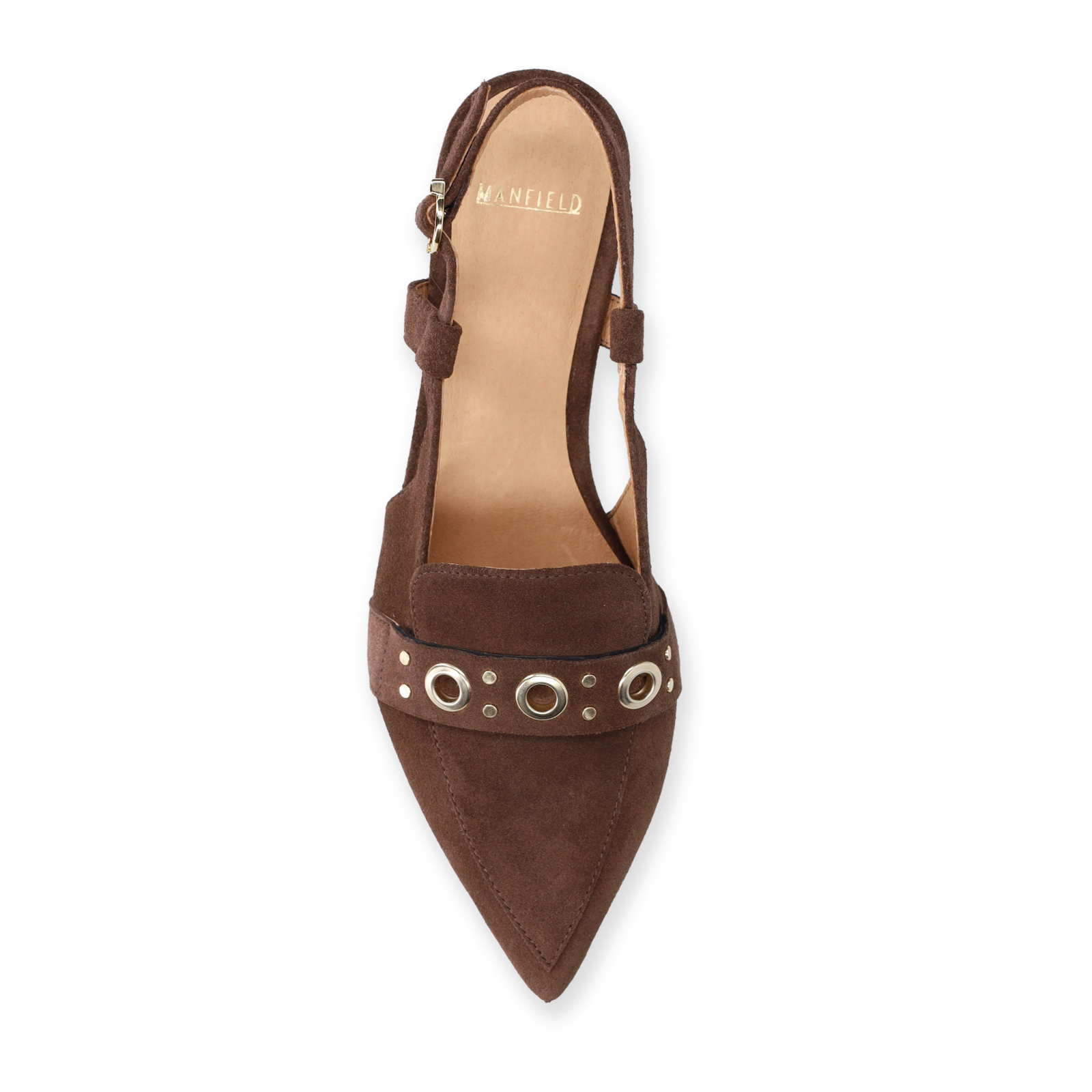 Bruine suède slingbacks
