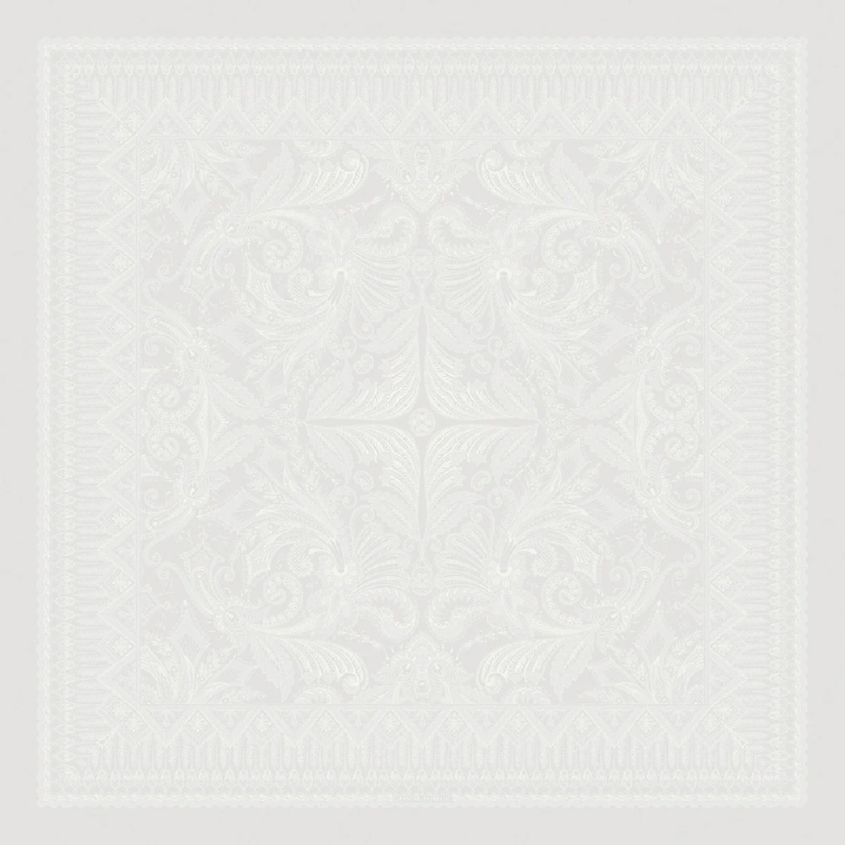 Nappe antitache déperlant pur coton gris 174x174 Garnier Thiebaut