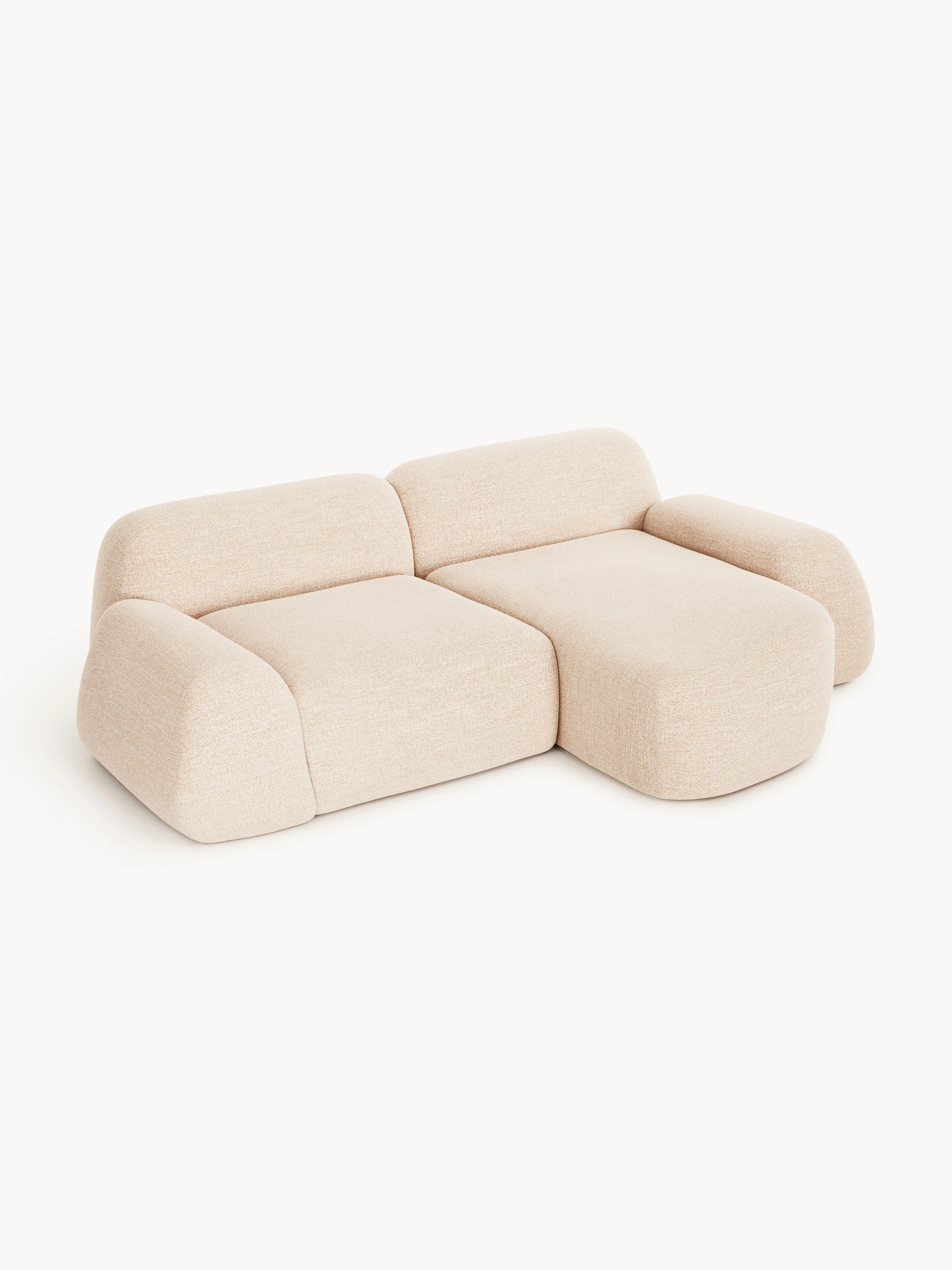 Modulaire bouclé hoekbank Wolke (3-zits)